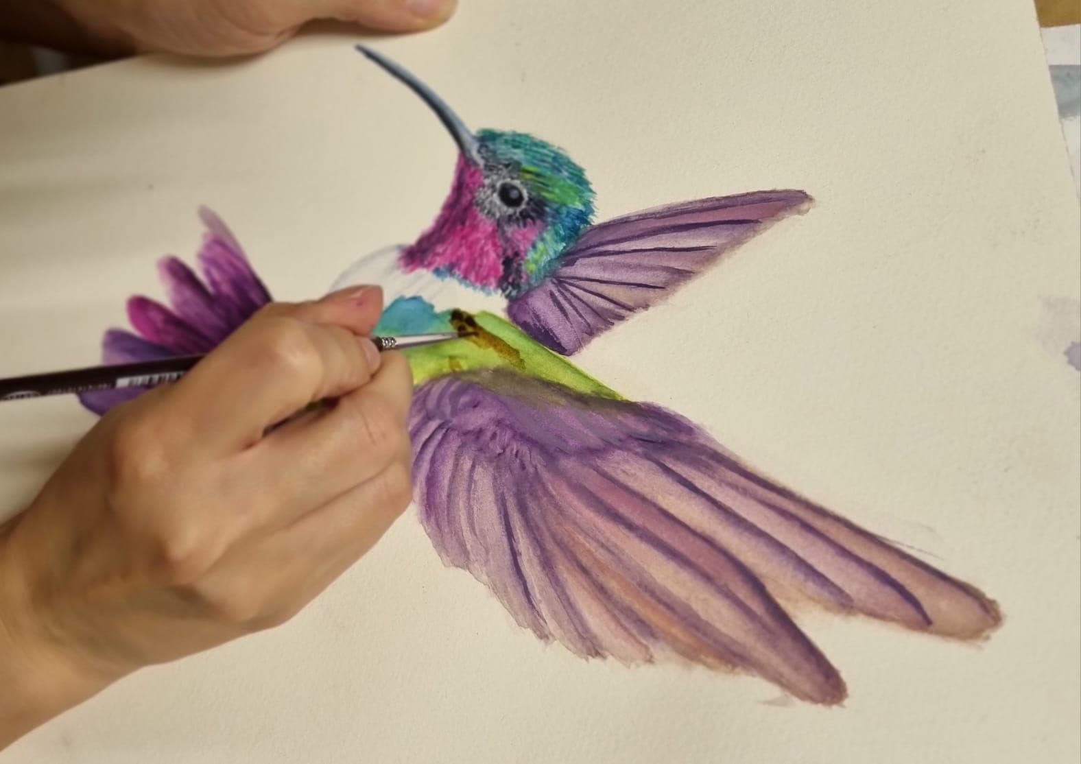 Acuarela creada por una alumna del taller de Josefina Fainé — obra 19