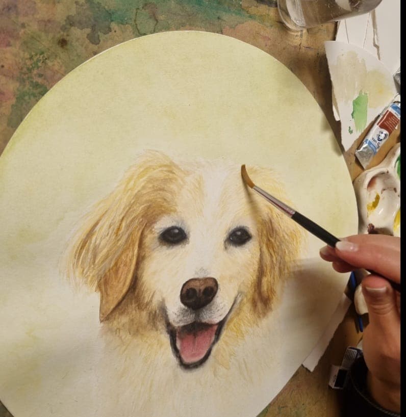 Acuarela creada por una alumna del taller de Josefina Fainé — obra 21