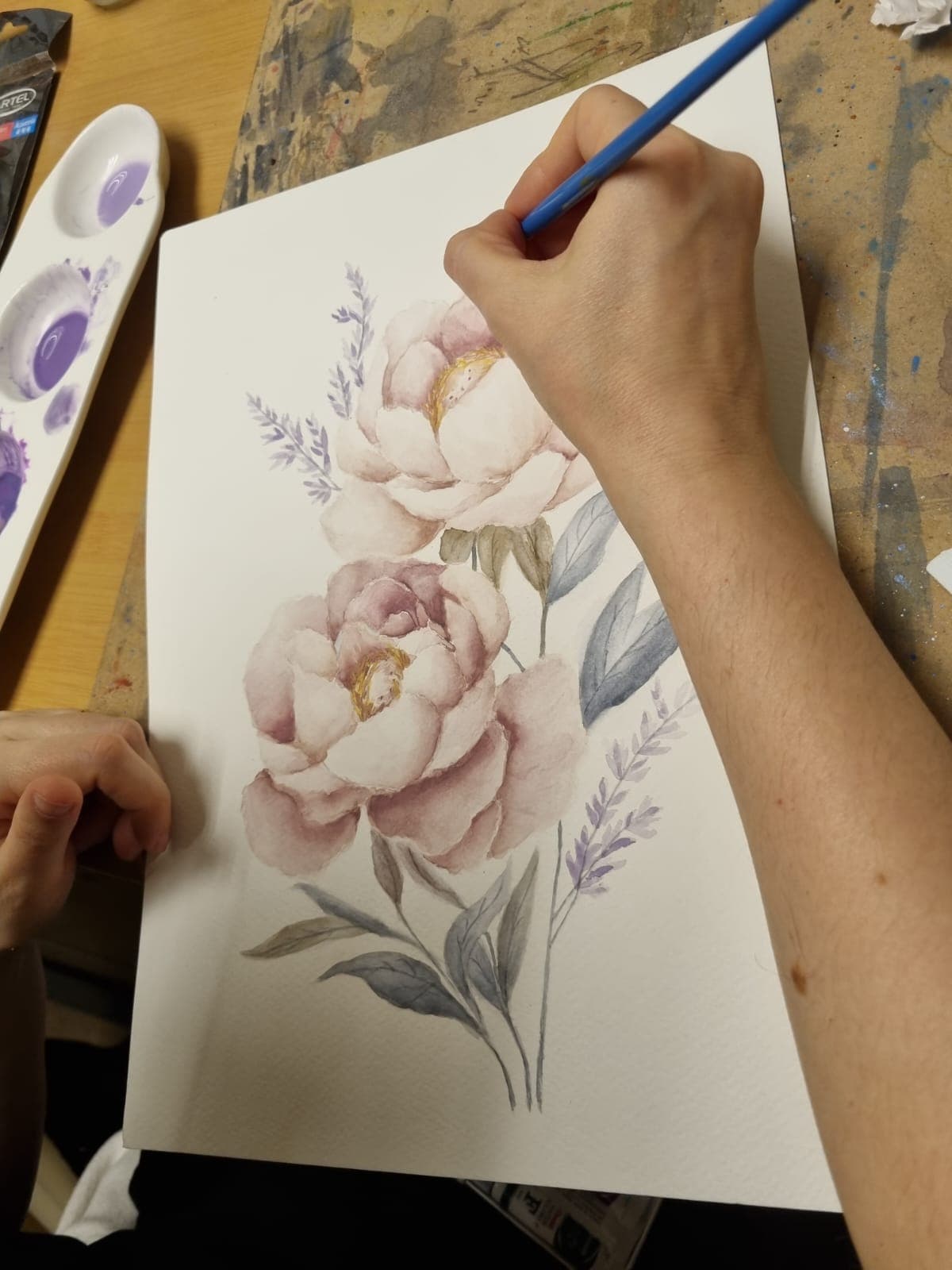 Acuarela creada por una alumna del taller de Josefina Fainé — obra 4