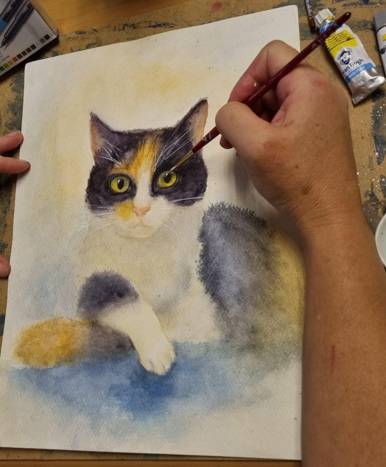 Acuarela creada por una alumna del taller de Josefina Fainé — obra 14