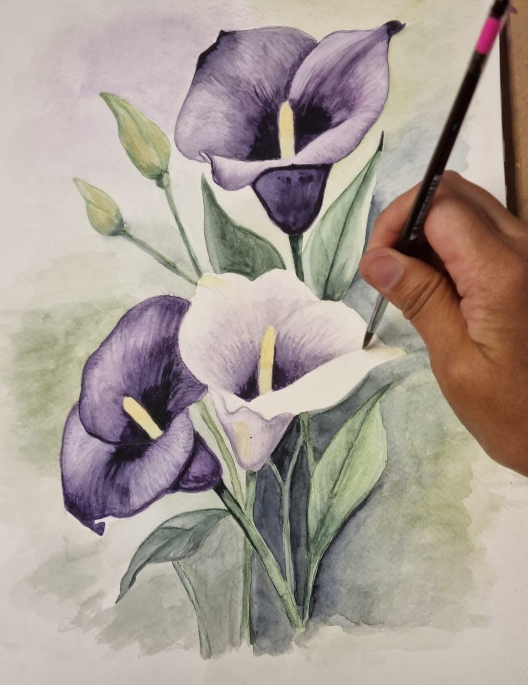 Acuarela creada por una alumna del taller de Josefina Fainé — obra 8