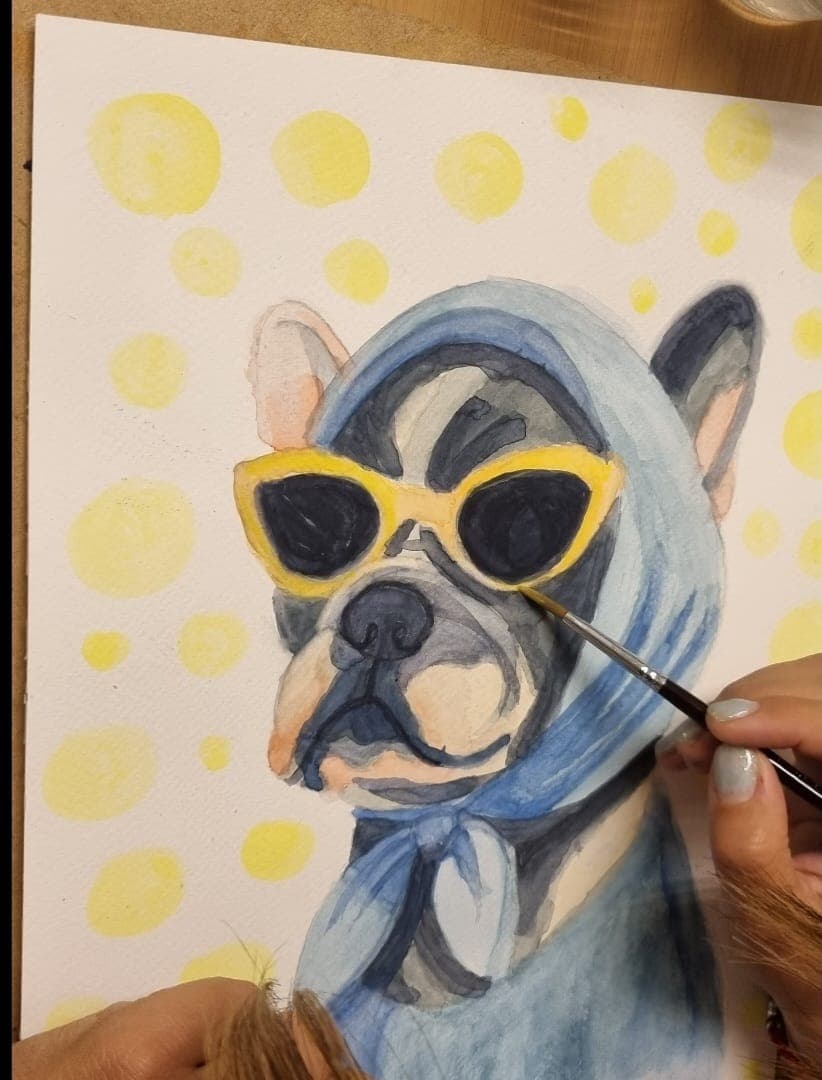Acuarela creada por una alumna del taller de Josefina Fainé — obra 22