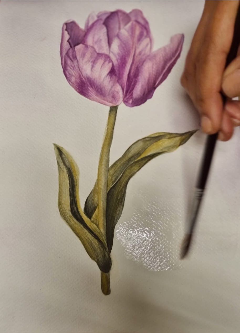Acuarela creada por una alumna del taller de Josefina Fainé — obra 24