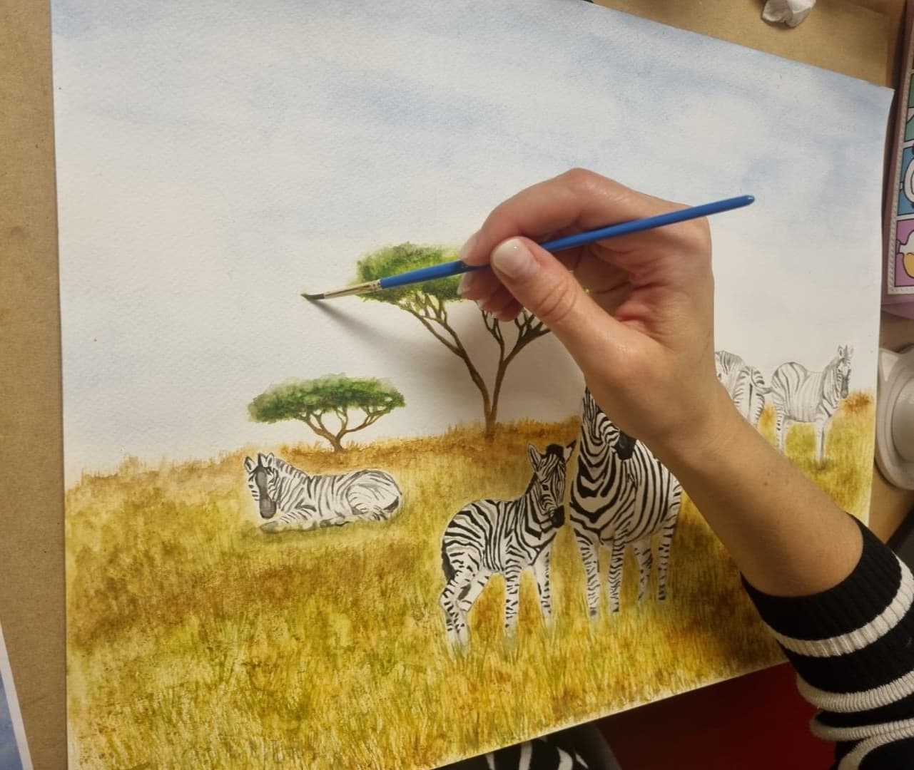 Acuarela creada por una alumna del taller de Josefina Fainé — obra 18