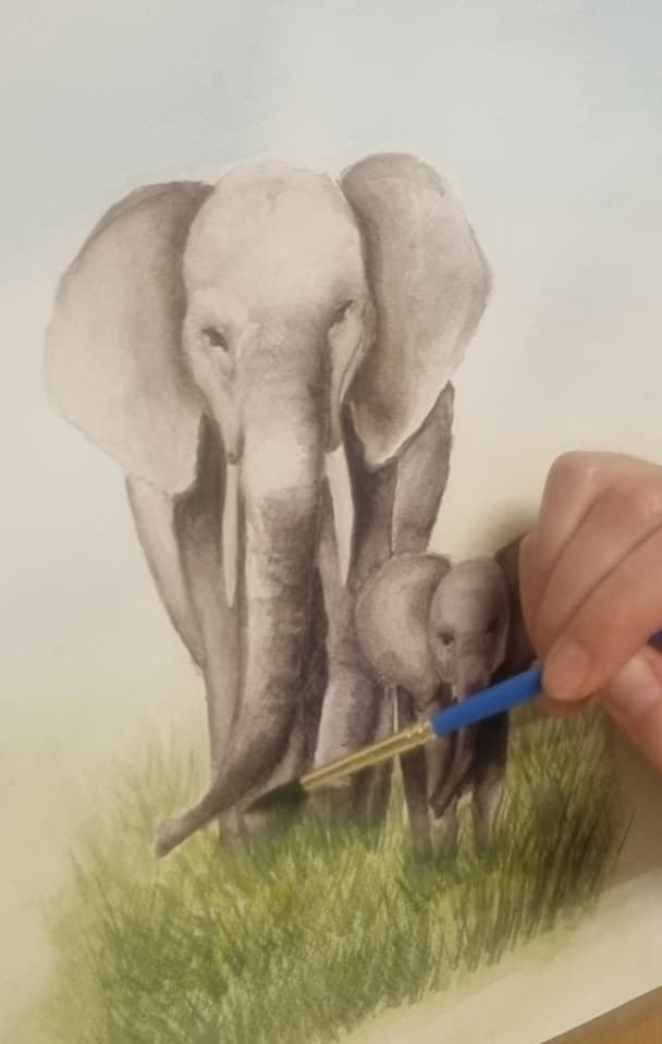 Acuarela creada por una alumna del taller de Josefina Fainé — obra 7